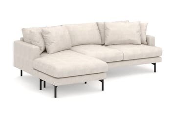 Menard 4-seters Venstrevendt Dyp L-formet Divansofa i Stoff - Beige - Møbler - Sofaer - Sofaer med sjeselong - 4 seters sofa med divan