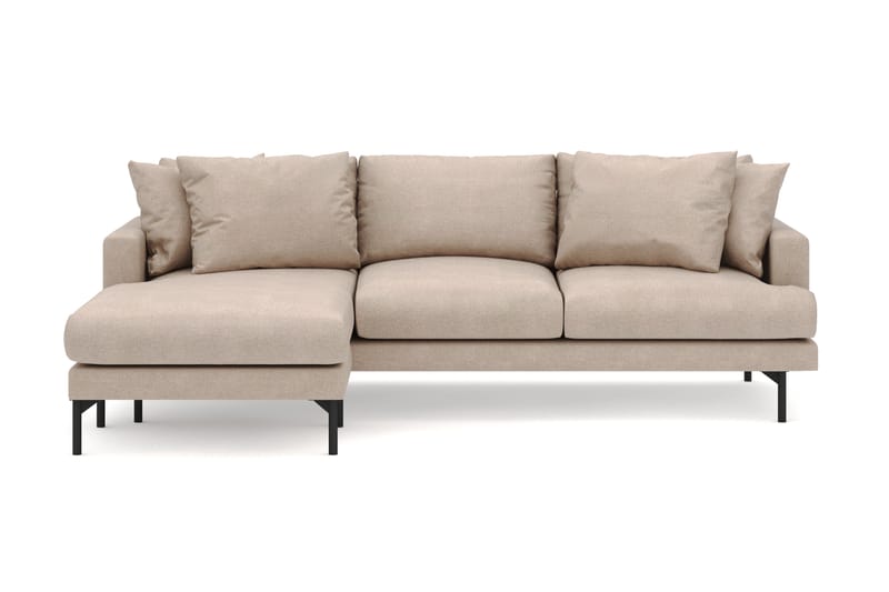 Menard 4-seters Venstrevendt Dyp L-formet Divansofa i Stoff - Beige - Møbler - Sofaer - Sofaer med sjeselong - 4 seters sofa med divan