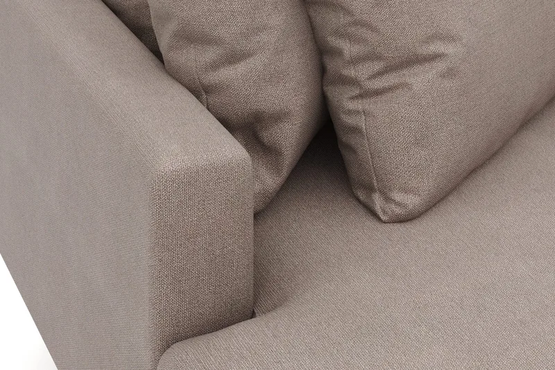 Menard 4-seters Venstrevendt Dyp L-formet Divansofa i Stoff - Brun - Møbler - Sofaer - Sofaer med sjeselong - 3 seters sofa med divan