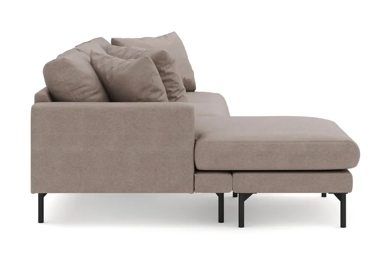 Menard 4-seters Venstrevendt Dyp L-formet Divansofa i Stoff - Brun - Møbler - Sofaer - Sofaer med sjeselong - 3 seters sofa med divan