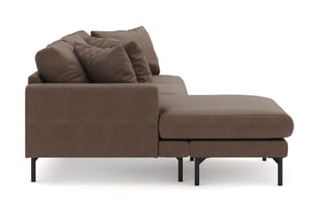 Menard 4-seters Venstrevendt Dyp L-formet Divansofa i Stoff - Brun - Møbler - Sofaer - Sofaer med sjeselong - 3 seters sofa med divan