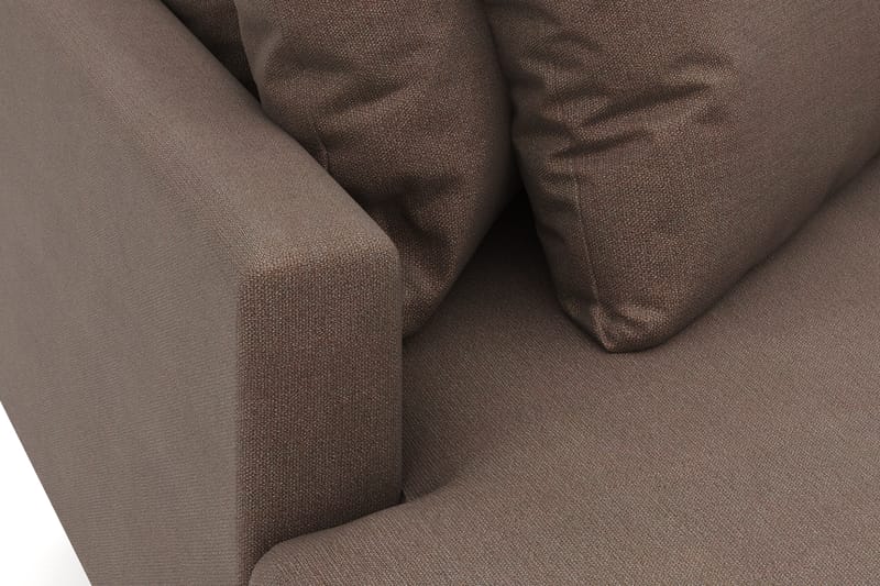 Menard 4-seters Venstrevendt Dyp L-formet Divansofa i Stoff - Brun - Møbler - Sofaer - Sofaer med sjeselong - 3 seters sofa med divan
