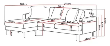 Menard 4-seters Venstrevendt Dyp L-formet Divansofa i Stoff - Brun - Møbler - Sofaer - Sofaer med sjeselong - 3 seters sofa med divan