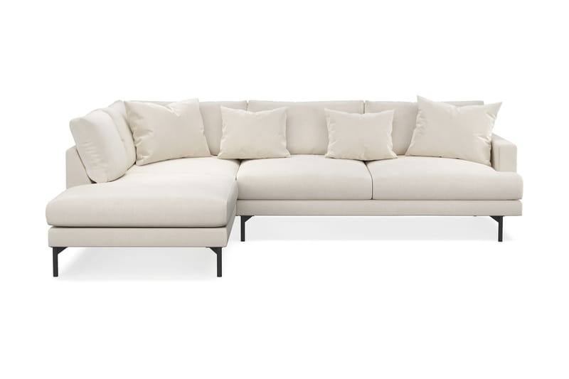 Menard 4-seters Venstrevendt Dyp L-formet Sjeselongsofa i Fløyel - Kremhvit - Møbler - Sofaer - Sofaer med sjeselong - 4 seters sofa med divan
