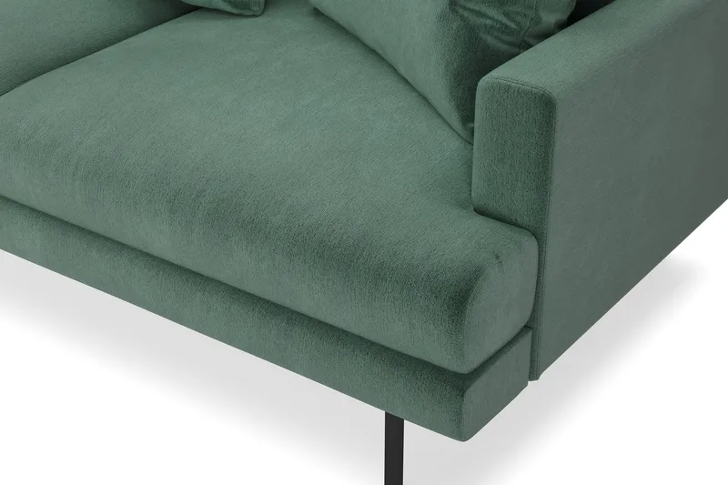 Menard 4-seters Venstrevendt Dyp L-formet Sjeselongsofa i Fløyel - Mørk grønn - Møbler - Sofaer - Sofaer med sjeselong - 4 seters sofa med divan