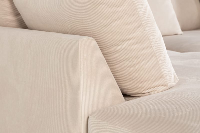 Menard 4-seters Venstrevendt Dyp L-formet Sjeselongsofa i Manchester - Beige - Møbler - Sofaer - Sofaer med sjeselong - 4 seters sofa med divan