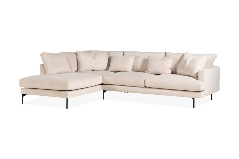 Menard 4-seters Venstrevendt Dyp L-formet Sjeselongsofa i Manchester - Beige - Møbler - Sofaer - Sofaer med sjeselong - 4 seters sofa med divan