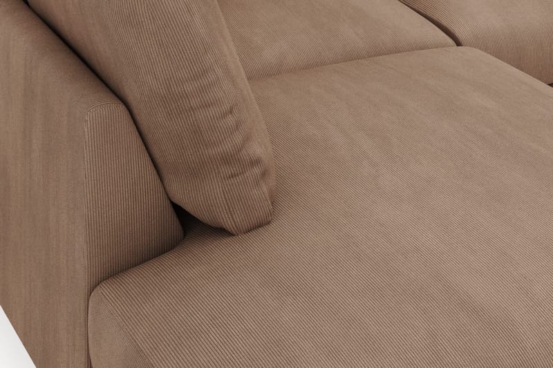 Menard 4-seters Venstrevendt Dyp L-formet Sjeselongsofa i Manchester - Brun - Møbler - Sofaer - Sofaer med sjeselong - 4 seters sofa med divan