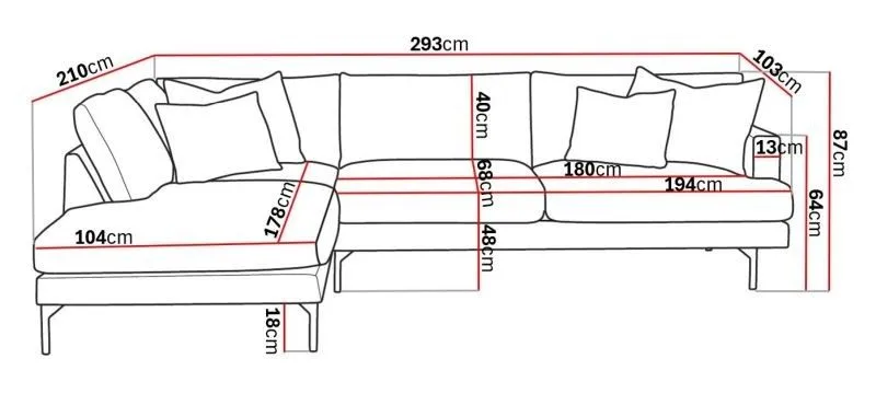 Menard 4-seters Venstrevendt Dyp L-formet Sjeselongsofa i Manchester - Brun - Møbler - Sofaer - Sofaer med sjeselong - 4 seters sofa med divan