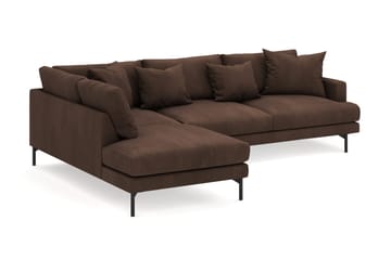 Menard 4-seters Venstrevendt Dyp L-formet Sjeselongsofa i Manchester - Brun - Møbler - Sofaer - Sofaer med sjeselong - 4 seters sofa med divan