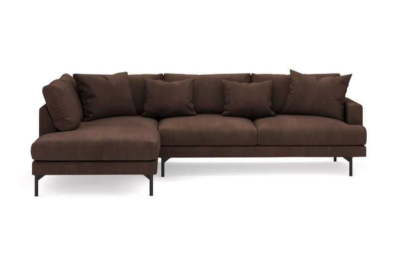 Menard 4-seters Venstrevendt Dyp L-formet Sjeselongsofa i Manchester - Brun - Møbler - Sofaer - Sofaer med sjeselong - 4 seters sofa med divan