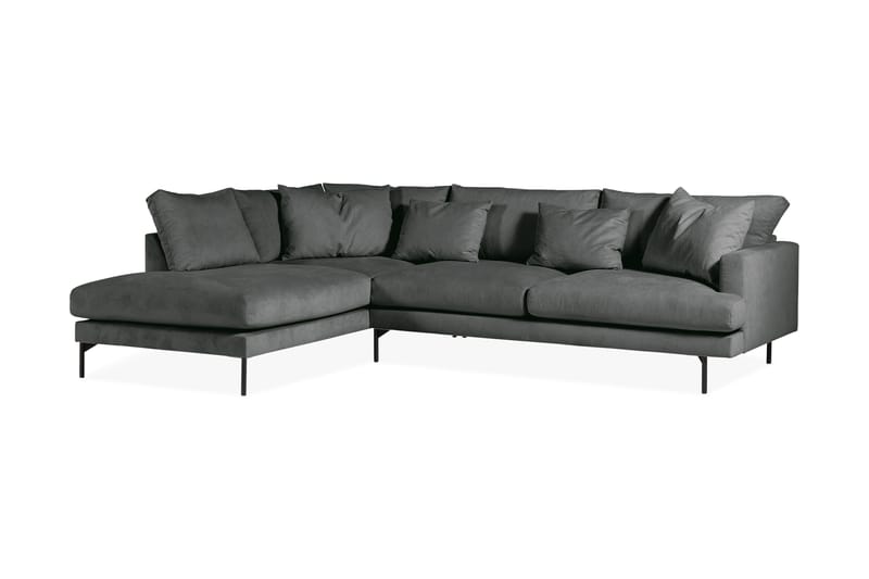 Menard 4-seters Venstrevendt Dyp L-formet Sjeselongsofa i Manchester - Grå - Møbler - Sofaer - Sofaer med sjeselong - 4 seters sofa med divan