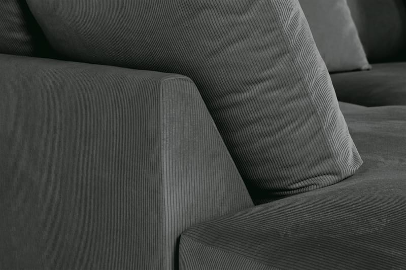 Menard 4-seters Venstrevendt Dyp L-formet Sjeselongsofa i Manchester - Grå - Møbler - Sofaer - Sofaer med sjeselong - 4 seters sofa med divan