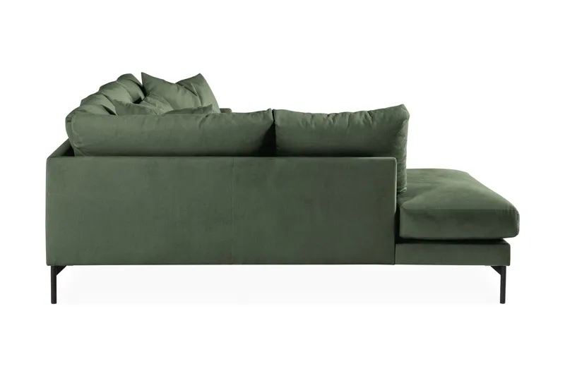Menard 4-seters Venstrevendt Dyp L-formet Sjeselongsofa i Manchester - Grønn - Møbler - Sofaer - Sofaer med sjeselong - 4 seters sofa med divan