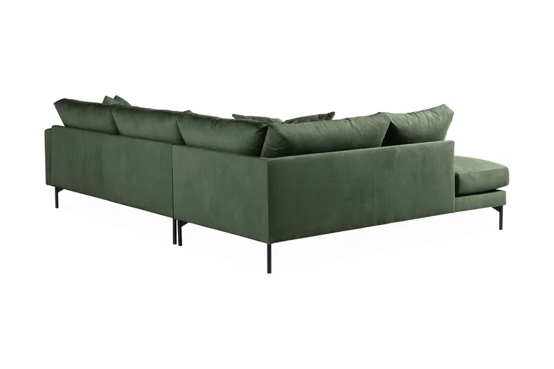 Menard 4-seters Venstrevendt Dyp L-formet Sjeselongsofa i Manchester - Grønn - Møbler - Sofaer - Sofaer med sjeselong - 4 seters sofa med divan