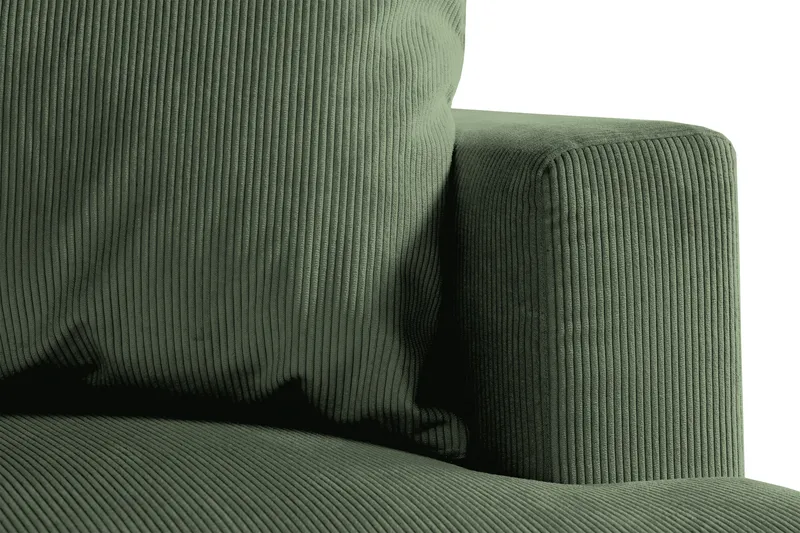 Menard 4-seters Venstrevendt Dyp L-formet Sjeselongsofa i Manchester - Grønn - Møbler - Sofaer - Sofaer med sjeselong - 4 seters sofa med divan