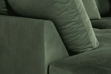 Menard 4-seters Venstrevendt Dyp L-formet Sjeselongsofa i Manchester - Grønn - Møbler - Sofaer - Sofaer med sjeselong - 4 seters sofa med divan