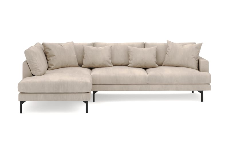Menard 4-seters Venstrevendt Dyp L-formet Sjeselongsofa i Manchester - Greige - Møbler - Sofaer - Sofaer med sjeselong - 4 seters sofa med divan