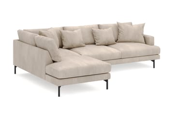 Menard 4-seters Venstrevendt Dyp L-formet Sjeselongsofa i Manchester - Greige - Møbler - Sofaer - Sofaer med sjeselong - 4 seters sofa med divan