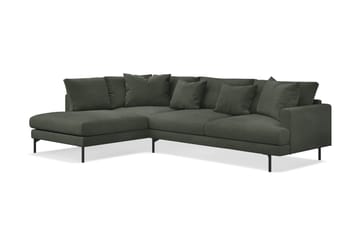 Menard 4-seters Venstrevendt Dyp L-formet Sjeselongsofa i Manchester - Mørk grønn - Møbler - Sofaer - Sofaer med sjeselong - 4 seters sofa med divan
