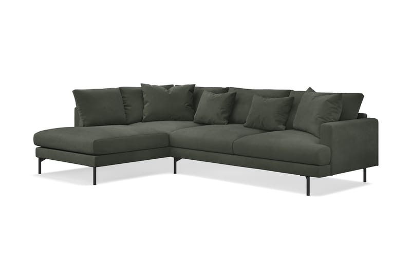 Menard 4-seters Venstrevendt Dyp L-formet Sjeselongsofa i Manchester - Mørk grønn - Møbler - Sofaer - Sofaer med sjeselong - 4 seters sofa med divan