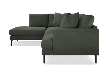 Menard 4-seters Venstrevendt Dyp L-formet Sjeselongsofa i Manchester - Mørk grønn - Møbler - Sofaer - Sofaer med sjeselong - 4 seters sofa med divan