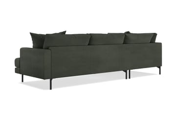 Menard 4-seters Venstrevendt Dyp L-formet Sjeselongsofa i Manchester - Mørk grønn - Møbler - Sofaer - Sofaer med sjeselong - 4 seters sofa med divan