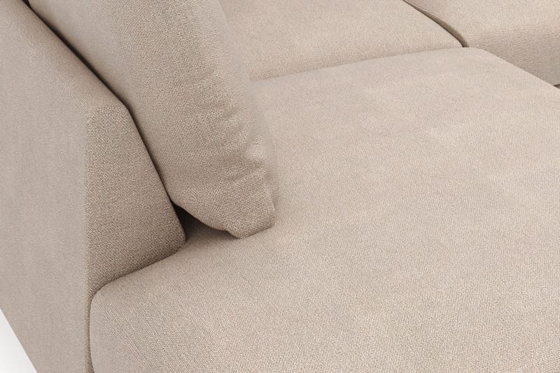 Menard 4-seters Venstrevendt Dyp L-formet Sjeselongsofa i Stoff - Beige - Møbler - Sofaer - Sofaer med sjeselong - 4 seters sofa med divan