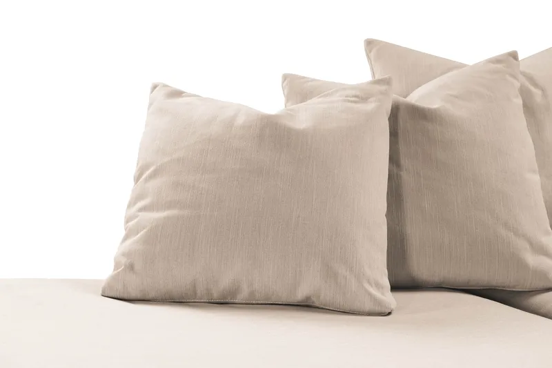 Menard 4-seters Venstrevendt Dyp L-formet Sjeselongsofa i Stoff - Beige - Møbler - Sofaer - Sofaer med sjeselong - 4 seters sofa med divan