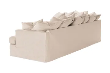 Menard 4-seters Venstrevendt Dyp L-formet Sjeselongsofa i Stoff - Beige - Møbler - Sofaer - Sofaer med sjeselong - 4 seters sofa med divan