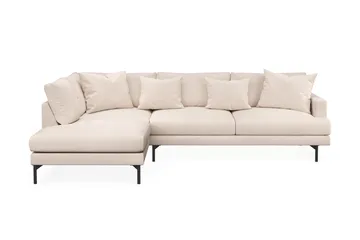 Menard 4-seters Venstrevendt Dyp L-formet Sjeselongsofa i Stoff - Beige - Møbler - Sofaer - Sofaer med sjeselong - 4 seters sofa med divan