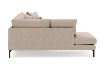 Menard 4-seters Venstrevendt Dyp L-formet Sjeselongsofa i Stoff - Beige - Møbler - Sofaer - Sofaer med sjeselong - 4 seters sofa med divan