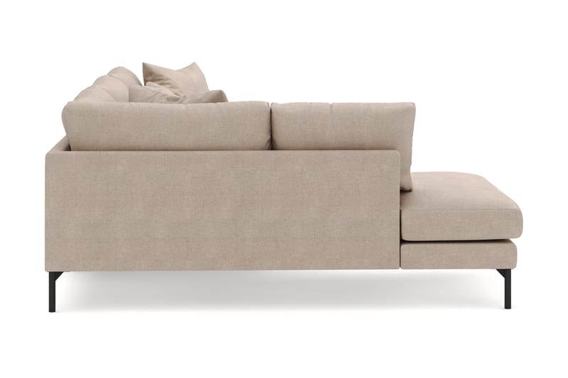 Menard 4-seters Venstrevendt Dyp L-formet Sjeselongsofa i Stoff - Beige - Møbler - Sofaer - Sofaer med sjeselong - 4 seters sofa med divan