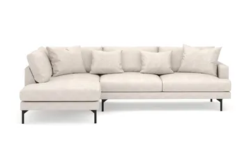 Menard 4-seters Venstrevendt Dyp L-formet Sjeselongsofa i Stoff - Beige - Møbler - Sofaer - Sofaer med sjeselong - 4 seters sofa med divan