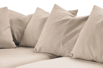 Menard 4-seters Venstrevendt Dyp L-formet Sjeselongsofa i Stoff - Beige - Møbler - Sofaer - Sofaer med sjeselong - 4 seters sofa med divan