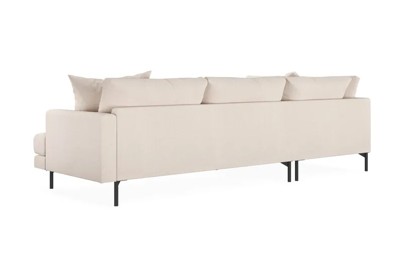 Menard 4-seters Venstrevendt Dyp L-formet Sjeselongsofa i Stoff - Beige - Møbler - Sofaer - Sofaer med sjeselong - 4 seters sofa med divan