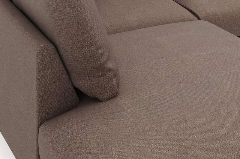 Menard 4-seters Venstrevendt Dyp L-formet Sjeselongsofa i Stoff - Brun - Møbler - Sofaer - Sofaer med sjeselong - 4 seters sofa med divan