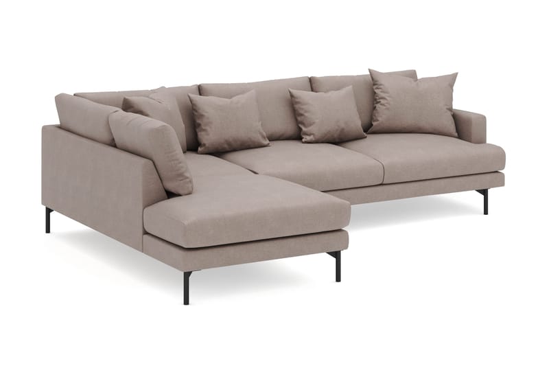 Menard 4-seters Venstrevendt Dyp L-formet Sjeselongsofa i Stoff - Brun - Møbler - Sofaer - Sofaer med sjeselong - 4 seters sofa med divan