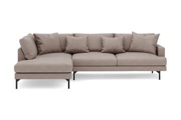 Menard 4-seters Venstrevendt Dyp L-formet Sjeselongsofa i Stoff