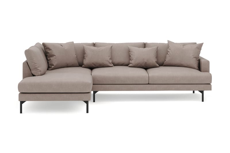 Menard 4-seters Venstrevendt Dyp L-formet Sjeselongsofa i Stoff - Brun - Møbler - Sofaer - Sofaer med sjeselong - 4 seters sofa med divan