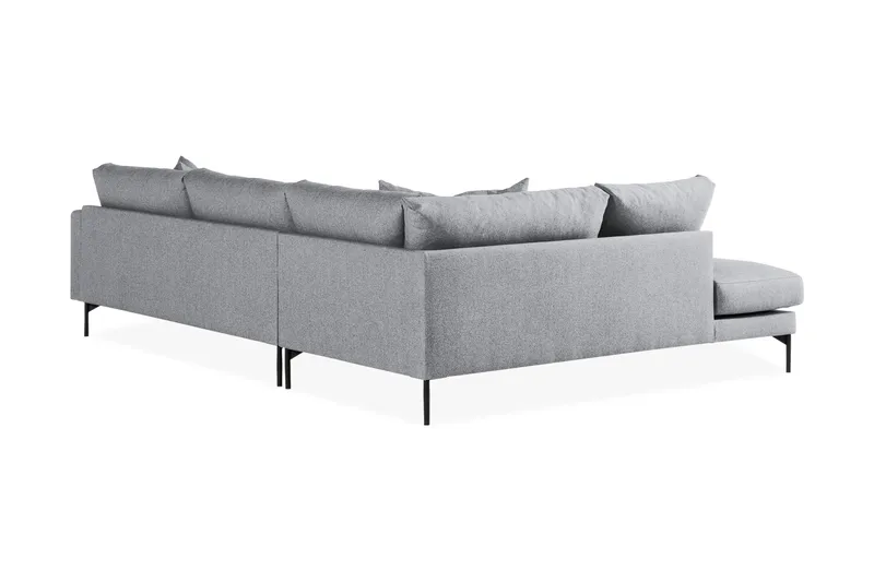 Menard 4-seters Venstrevendt Dyp L-formet Sjeselongsofa i Stoff - Grå - Møbler - Sofaer - Sofaer med sjeselong - 4 seters sofa med divan