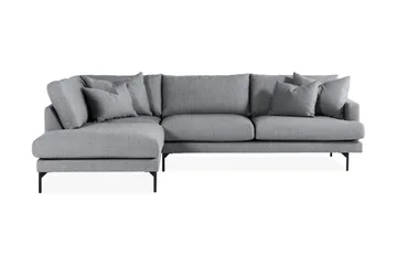Menard 4-seters Venstrevendt Dyp L-formet Sjeselongsofa i Stoff - Grå - Møbler - Sofaer - Sofaer med sjeselong - 4 seters sofa med divan
