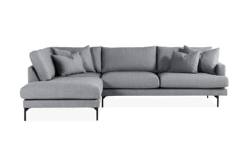 Menard 4-seters Venstrevendt Dyp L-formet Sjeselongsofa i Stoff - Grå - Møbler - Sofaer - Sofaer med sjeselong - 4 seters sofa med divan