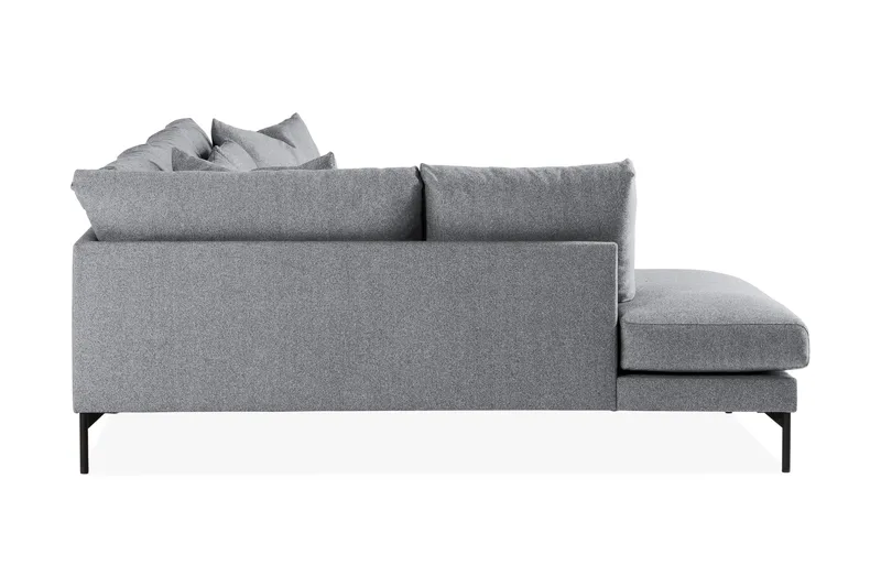 Menard 4-seters Venstrevendt Dyp L-formet Sjeselongsofa i Stoff - Grå - Møbler - Sofaer - Sofaer med sjeselong - 4 seters sofa med divan