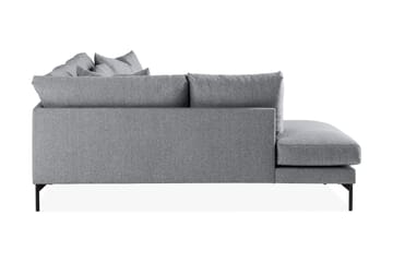 Menard 4-seters Venstrevendt Dyp L-formet Sjeselongsofa i Stoff - Grå - Møbler - Sofaer - Sofaer med sjeselong - 4 seters sofa med divan