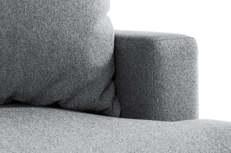Menard 4-seters Venstrevendt Dyp L-formet Sjeselongsofa i Stoff - Grå - Møbler - Sofaer - Sofaer med sjeselong - 4 seters sofa med divan