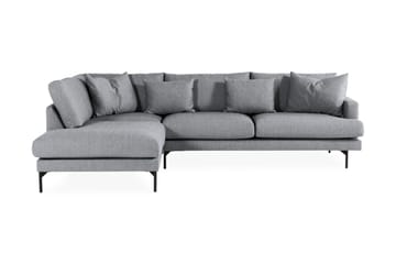 Menard 4-seters Venstrevendt Dyp L-formet Sjeselongsofa i Stoff - Grå - Møbler - Sofaer - Sofaer med sjeselong - 4 seters sofa med divan