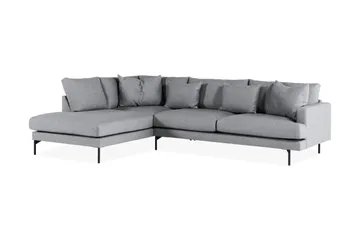 Menard 4-seters Venstrevendt Dyp L-formet Sjeselongsofa i Stoff - Grå - Møbler - Sofaer - Sofaer med sjeselong - 4 seters sofa med divan