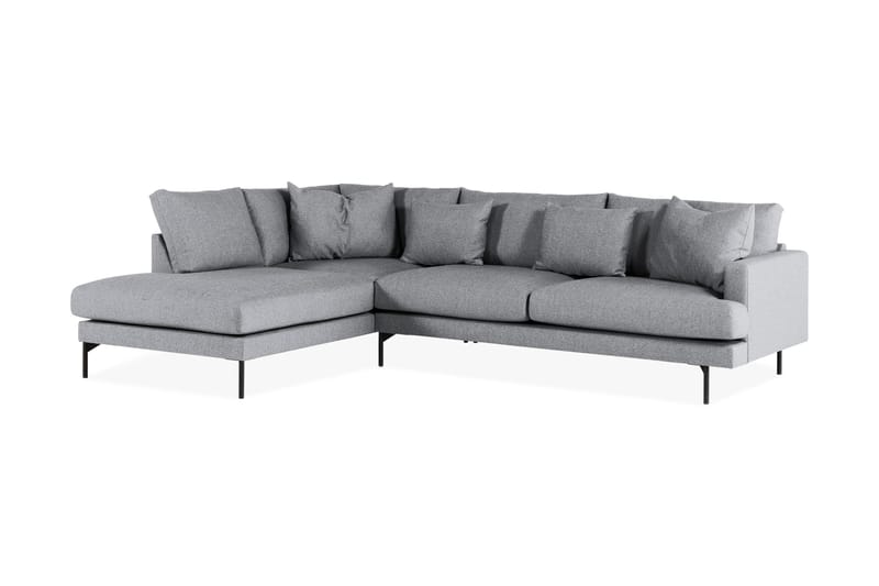 Menard 4-seters Venstrevendt Dyp L-formet Sjeselongsofa i Stoff - Grå - Møbler - Sofaer - Sofaer med sjeselong - 4 seters sofa med divan