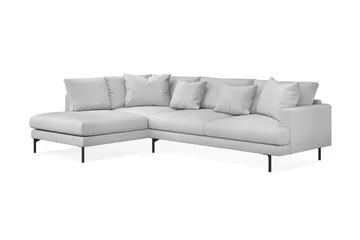Menard 4-seters Venstrevendt Dyp L-formet Sjeselongsofa i Stoff - Lys grå - Møbler - Sofaer - Sofaer med sjeselong - 4 seters sofa med divan